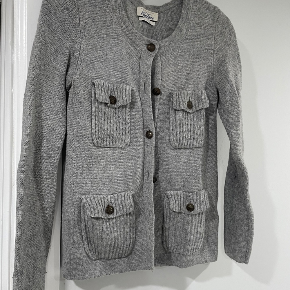 Wallace Grey Button Up Sweater Cardigan